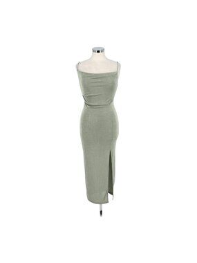 Here Comes The Sun Whats Happening Sage Green Midi Dress Size Medium NWT